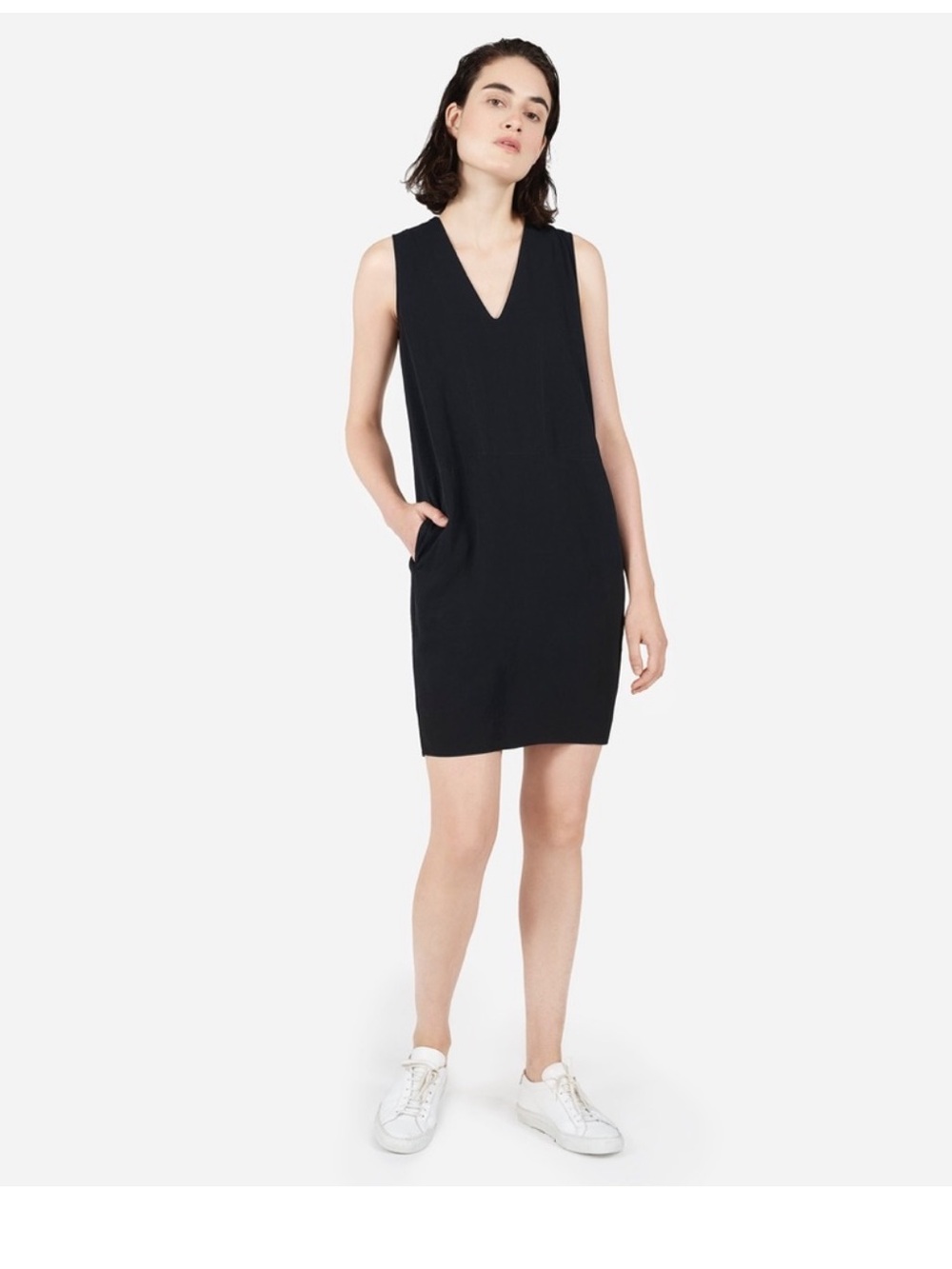 Everlane Japanese goweave sleeveless v-neck dress size 10 $98